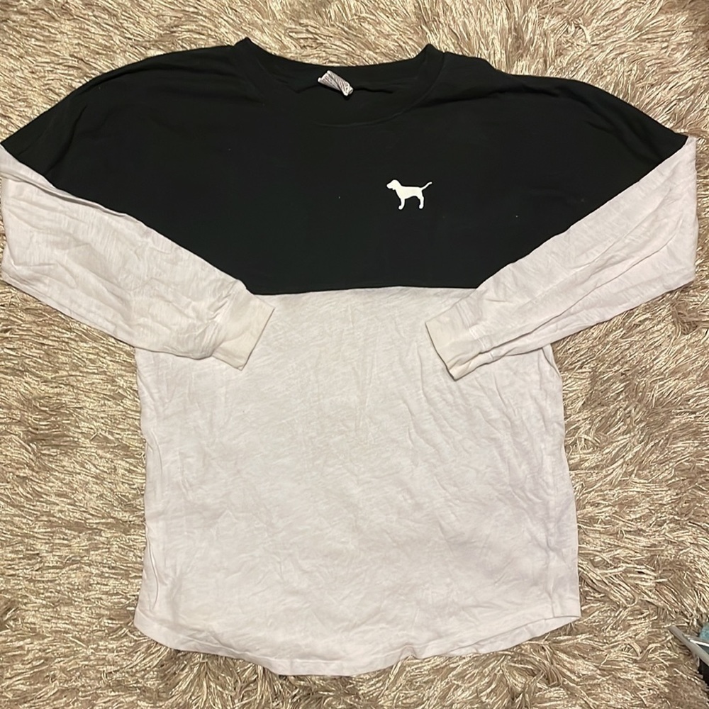 Pink Victoria’s‎ Secret Black & White Lightweight Top sz XS